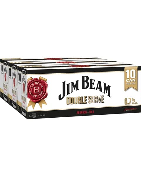 Jim Beam White Double Serve 6.7% New